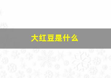 大红豆是什么