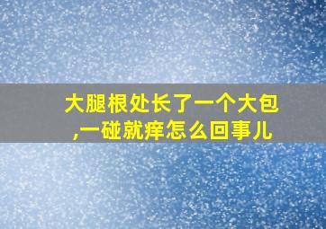 大腿根处长了一个大包,一碰就痒怎么回事儿