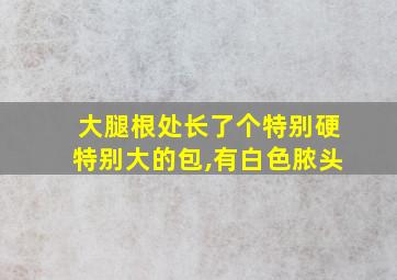 大腿根处长了个特别硬特别大的包,有白色脓头