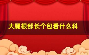 大腿根部长个包看什么科