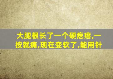 大腿根长了一个硬疙瘩,一按就痛,现在变软了,能用针