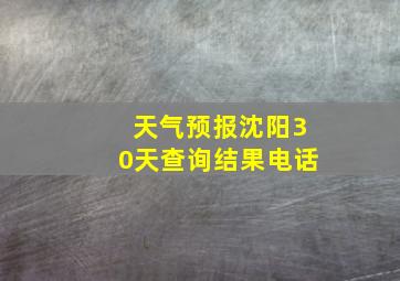 天气预报沈阳30天查询结果电话