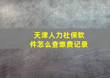 天津人力社保软件怎么查缴费记录