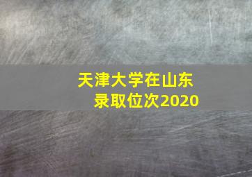 天津大学在山东录取位次2020