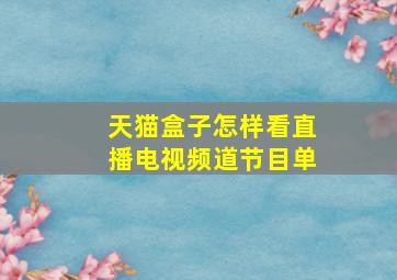 天猫盒子怎样看直播电视频道节目单