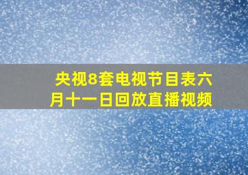 央视8套电视节目表六月十一日回放直播视频