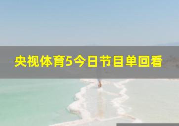 央视体育5今日节目单回看