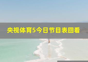 央视体育5今日节目表回看