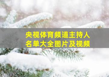 央视体育频道主持人名单大全图片及视频