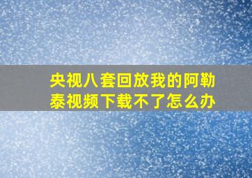 央视八套回放我的阿勒泰视频下载不了怎么办