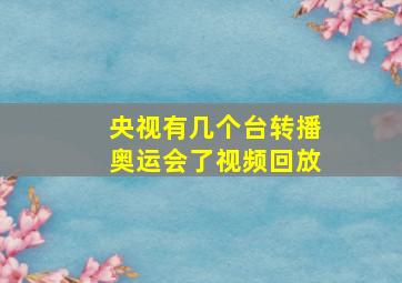 央视有几个台转播奥运会了视频回放