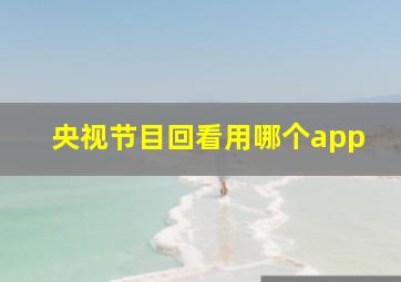 央视节目回看用哪个app