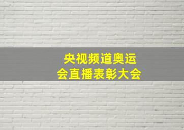 央视频道奥运会直播表彰大会