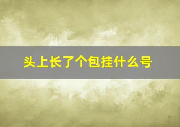 头上长了个包挂什么号