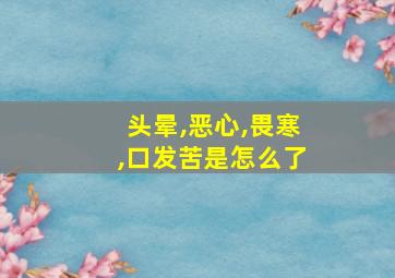 头晕,恶心,畏寒,口发苦是怎么了