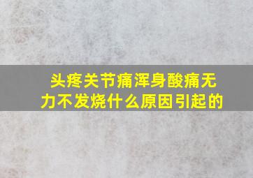 头疼关节痛浑身酸痛无力不发烧什么原因引起的