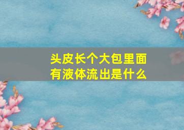 头皮长个大包里面有液体流出是什么