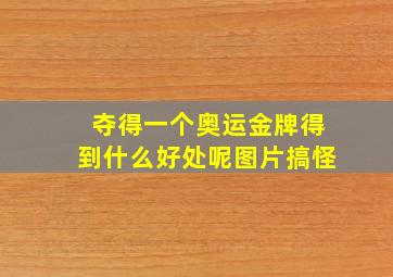 夺得一个奥运金牌得到什么好处呢图片搞怪