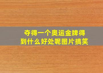 夺得一个奥运金牌得到什么好处呢图片搞笑