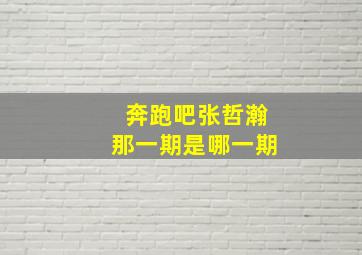 奔跑吧张哲瀚那一期是哪一期