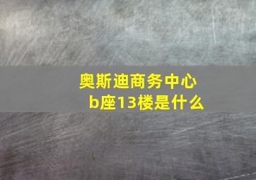 奥斯迪商务中心b座13楼是什么