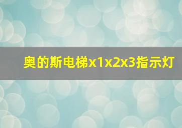 奥的斯电梯x1x2x3指示灯