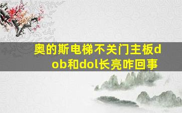 奥的斯电梯不关门主板dob和dol长亮咋回事