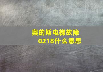 奥的斯电梯故障0218什么意思