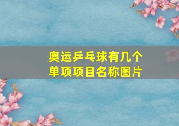 奥运乒乓球有几个单项项目名称图片