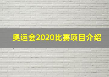 奥运会2020比赛项目介绍