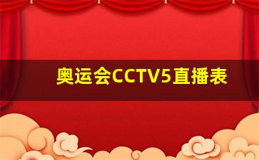 奥运会CCTV5直播表