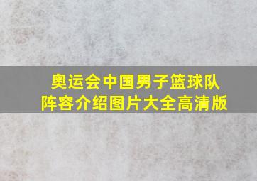 奥运会中国男子篮球队阵容介绍图片大全高清版