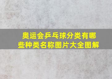 奥运会乒乓球分类有哪些种类名称图片大全图解