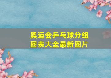 奥运会乒乓球分组图表大全最新图片