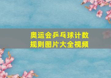 奥运会乒乓球计数规则图片大全视频