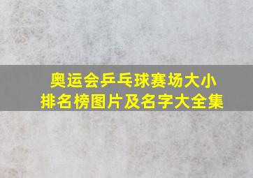 奥运会乒乓球赛场大小排名榜图片及名字大全集