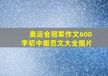 奥运会冠军作文600字初中版范文大全图片