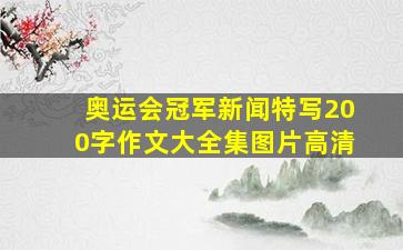 奥运会冠军新闻特写200字作文大全集图片高清