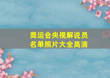 奥运会央视解说员名单照片大全高清