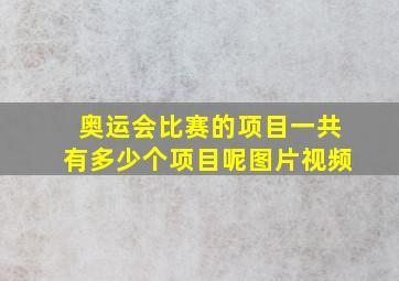 奥运会比赛的项目一共有多少个项目呢图片视频