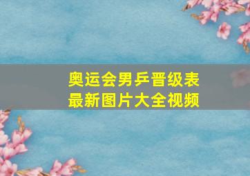 奥运会男乒晋级表最新图片大全视频