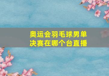 奥运会羽毛球男单决赛在哪个台直播