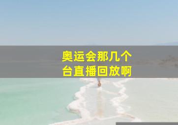 奥运会那几个台直播回放啊