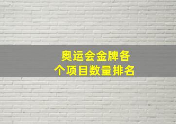 奥运会金牌各个项目数量排名