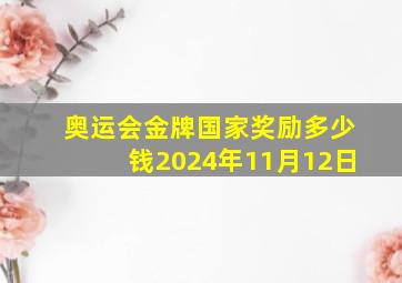 奥运会金牌国家奖励多少钱2024年11月12日