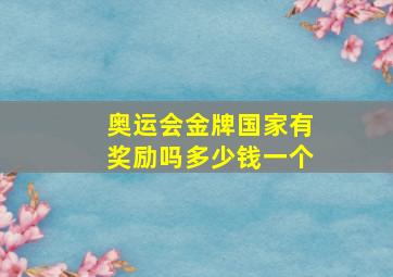 奥运会金牌国家有奖励吗多少钱一个