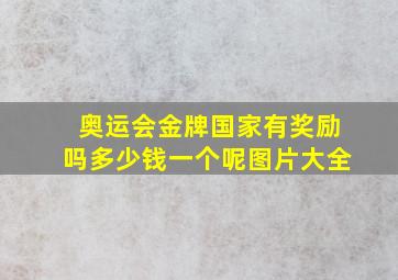 奥运会金牌国家有奖励吗多少钱一个呢图片大全