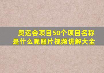 奥运会项目50个项目名称是什么呢图片视频讲解大全