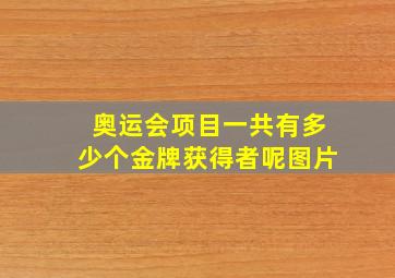 奥运会项目一共有多少个金牌获得者呢图片