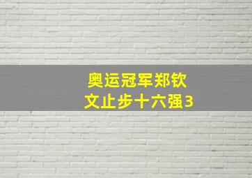 奥运冠军郑钦文止步十六强3